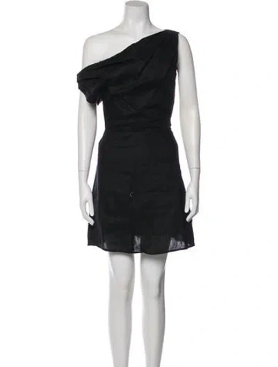 Pre-owned Dissh Linen Mini Dress In Black
