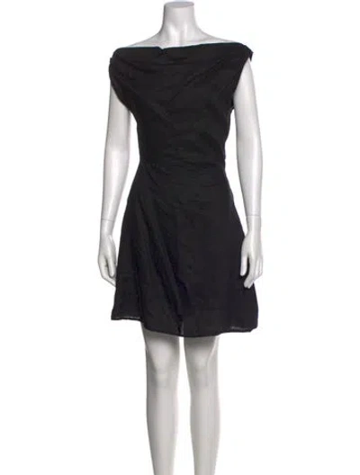 Pre-owned Dissh Linen Mini Dress In Black