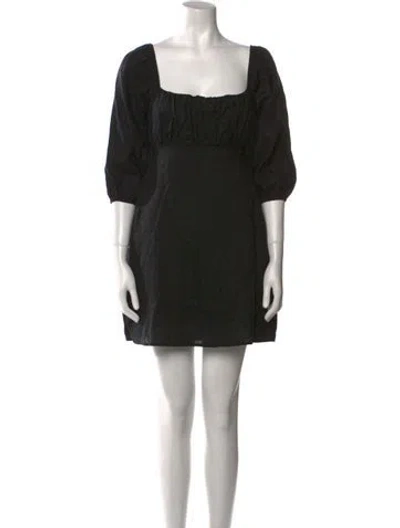 Pre-owned Dissh Linen Mini Dress In Black