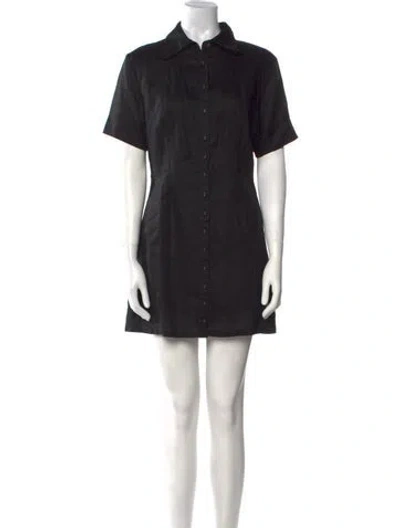 Pre-owned Dissh Linen Mini Dress In Black