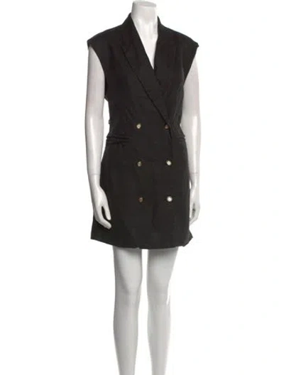 Pre-owned Dissh Linen Mini Dress In Black