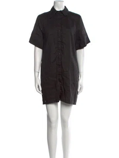 Pre-owned Dissh Linen Mini Dress In Black