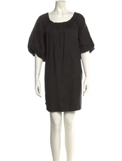 Pre-owned Dissh Linen Mini Dress In Black
