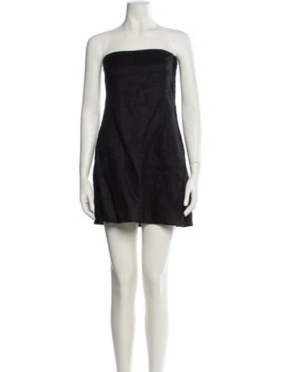 Pre-owned Dissh Linen Mini Dress In Black