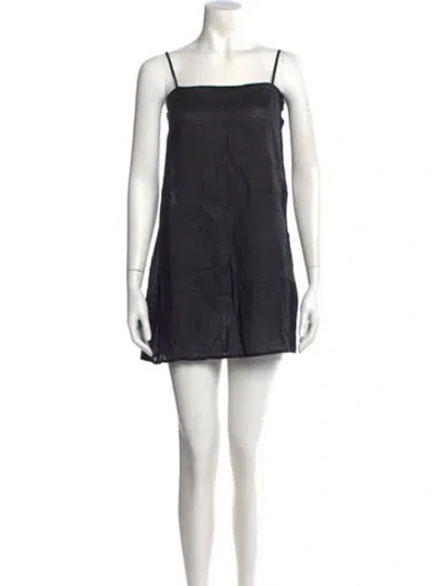 Pre-owned Dissh Linen Mini Dress In Black