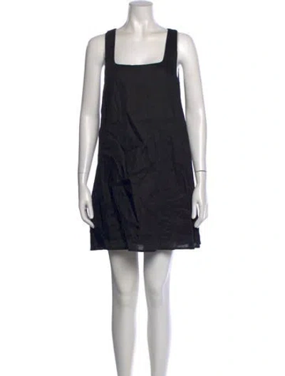 Pre-owned Dissh Linen Mini Dress In Black