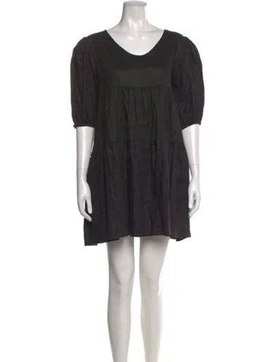 Pre-owned Dissh Linen Mini Dress In Black