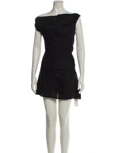 Pre-owned Dissh Linen Mini Dress In Black