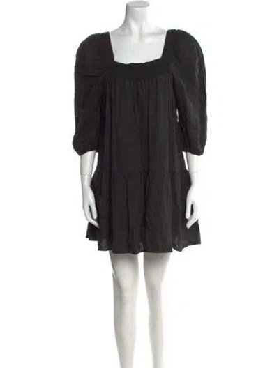Pre-owned Dissh Linen Mini Dress In Black