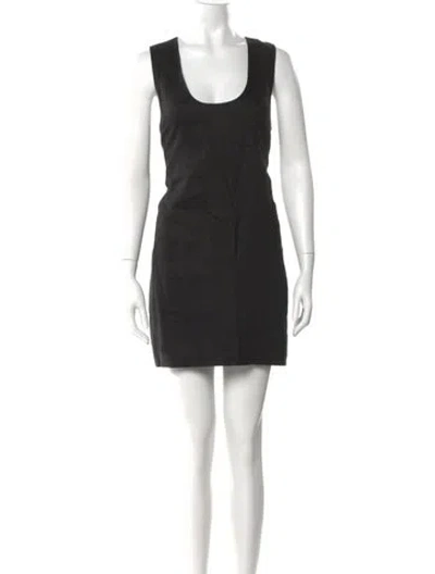 Pre-owned Dissh Linen Mini Dress In Black