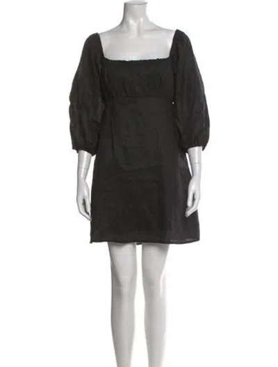 Pre-owned Dissh Linen Mini Dress In Black