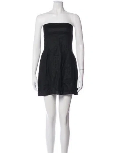 Pre-owned Dissh Linen Mini Dress In Black