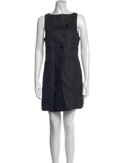 Pre-owned Dissh Linen Mini Dress In Black
