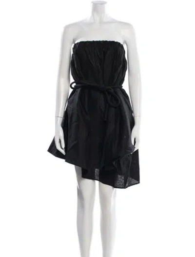 Pre-owned Dissh Linen Mini Dress In Black