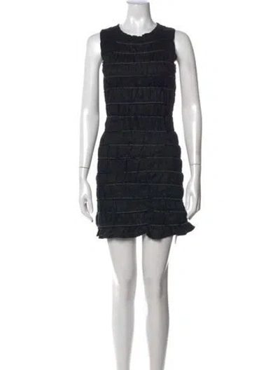 Pre-owned Dissh Linen Mini Dress In Black