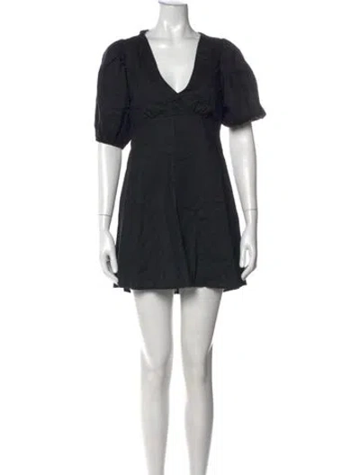 Pre-owned Dissh Linen Mini Dress In Black
