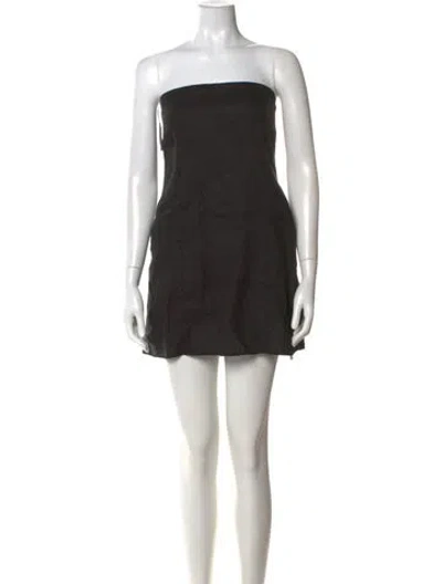 Pre-owned Dissh Linen Mini Dress In Black