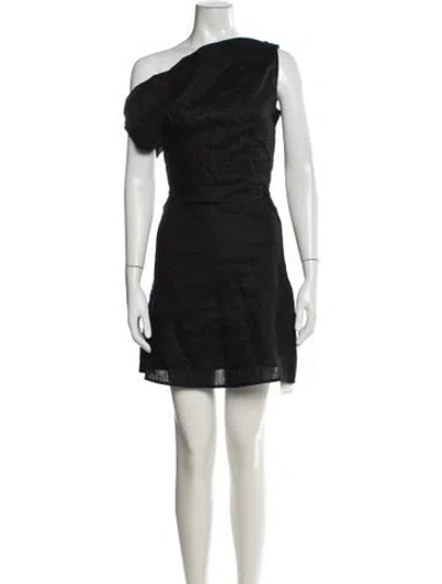 Pre-owned Dissh Linen Mini Dress In Black