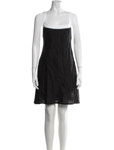 Pre-owned Dissh Linen Mini Dress In Black