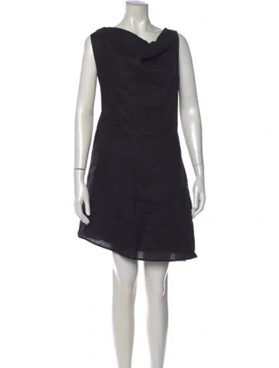 Pre-owned Dissh Linen Mini Dress In Black