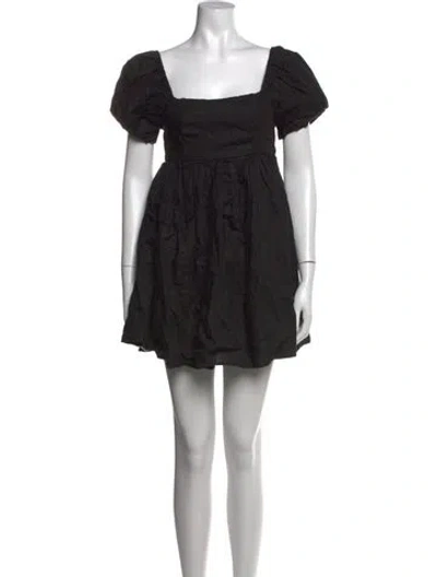 Pre-owned Dissh Linen Mini Dress In Black