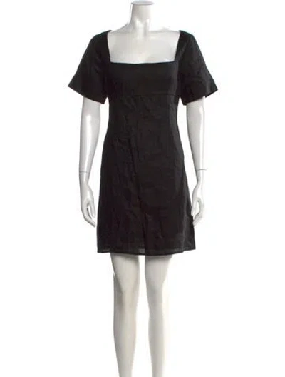 Pre-owned Dissh Linen Mini Dress In Black