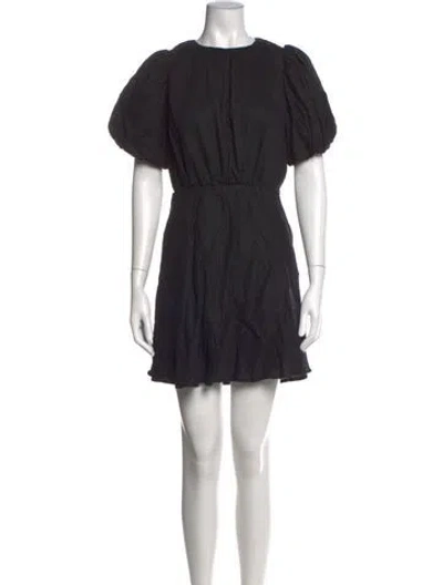 Pre-owned Dissh Linen Mini Dress In Black
