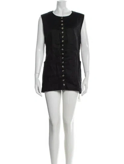 Pre-owned Dissh Linen Mini Dress In Black