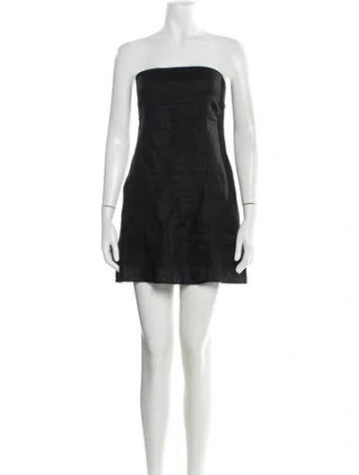 Pre-owned Dissh Linen Mini Dress In Black
