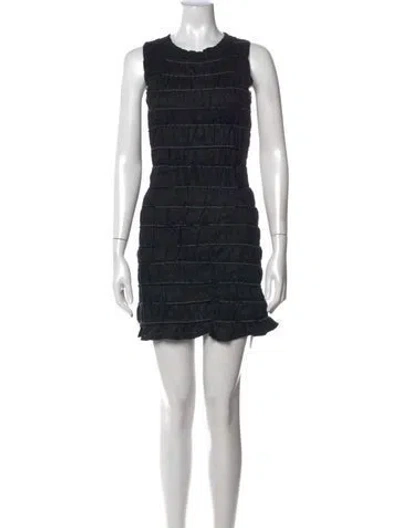 Pre-owned Dissh Linen Mini Dress In Black
