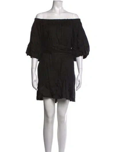 Pre-owned Dissh Linen Mini Dress In Black