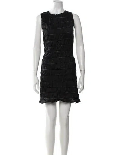Pre-owned Dissh Linen Mini Dress In Black