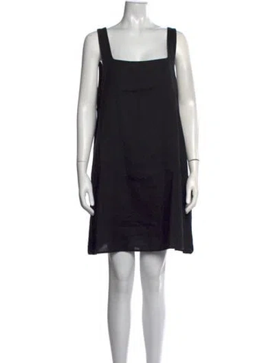 Pre-owned Dissh Linen Mini Dress In Black