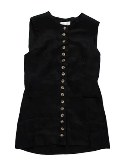 Pre-owned Dissh Linen Mini Dress In Black
