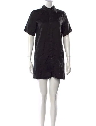 Pre-owned Dissh Linen Mini Dress In Black