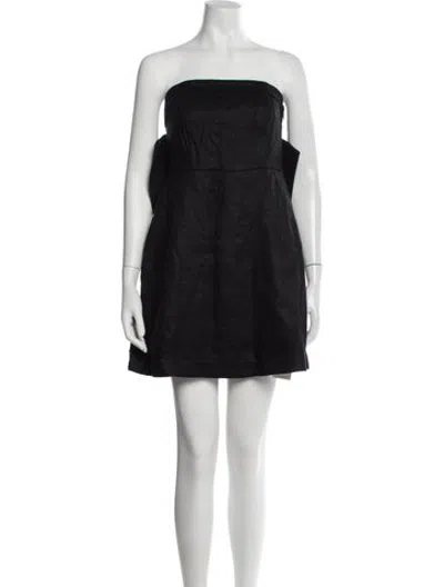 Pre-owned Dissh Linen Mini Dress In Black