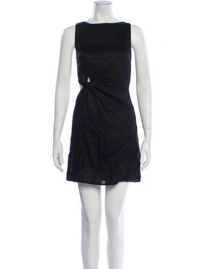 Pre-owned Dissh Linen Mini Dress In Blue