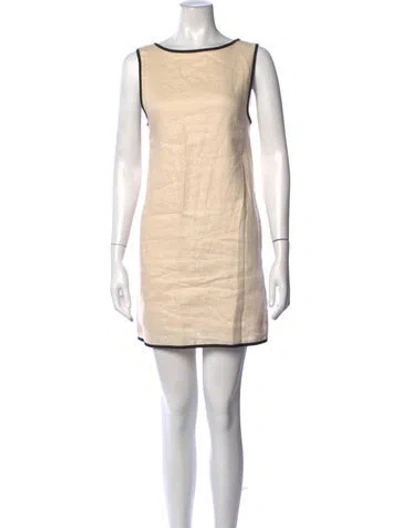 Pre-owned Dissh Linen Mini Dress In Brown