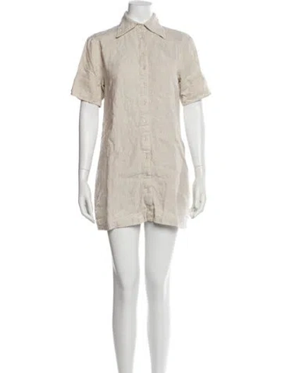 Pre-owned Dissh Linen Mini Dress In Gray
