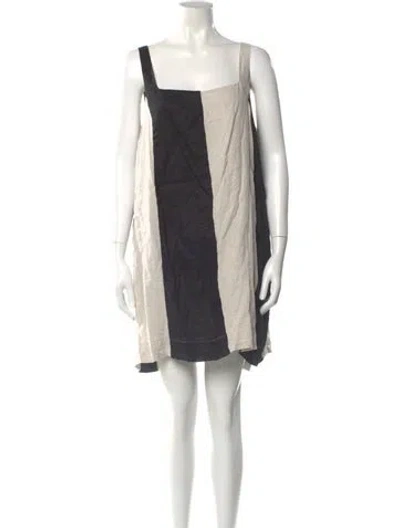 Pre-owned Dissh Linen Mini Dress In Neutral