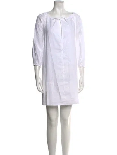 Pre-owned Dissh Linen Mini Dress In Neutral