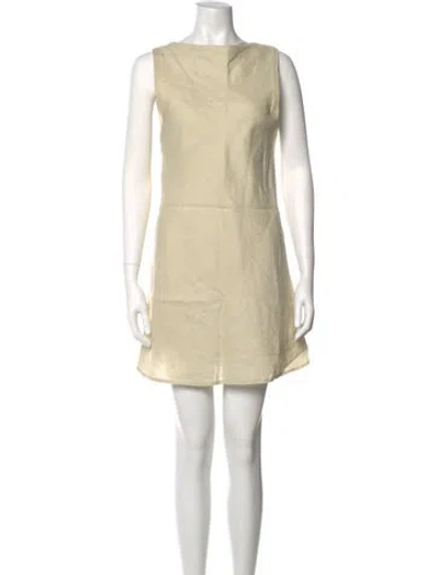 Pre-owned Dissh Linen Mini Dress In Neutral
