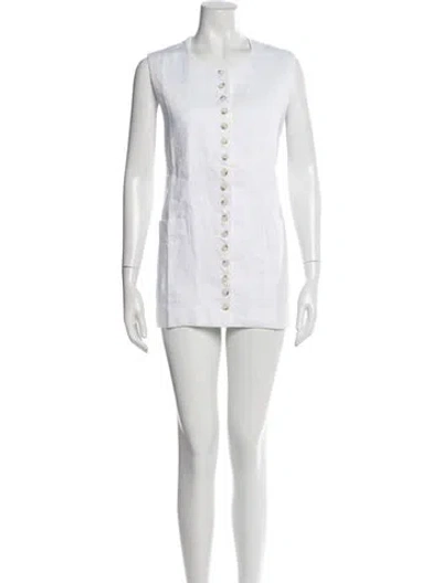 Pre-owned Dissh Linen Mini Dress In Neutral