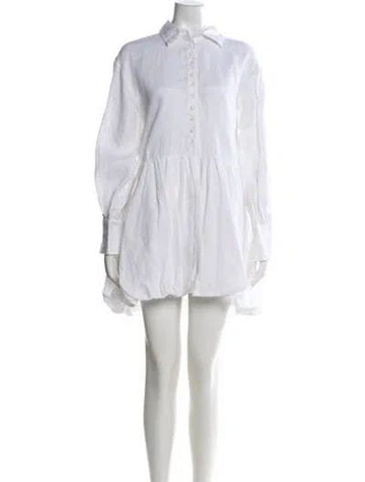 Pre-owned Dissh Linen Mini Dress In Neutral
