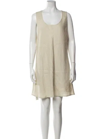 Pre-owned Dissh Linen Mini Dress In Neutral