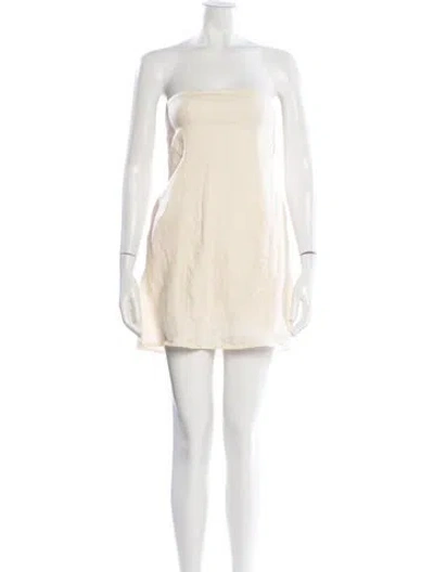 Pre-owned Dissh Linen Mini Dress In Neutral
