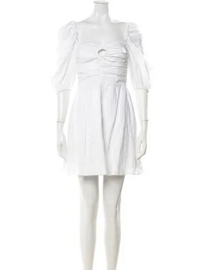 Pre-owned Dissh Linen Mini Dress In Neutral