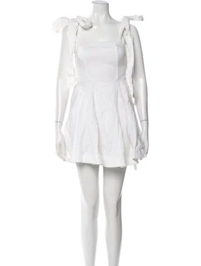 Pre-owned Dissh Linen Mini Dress In Neutral