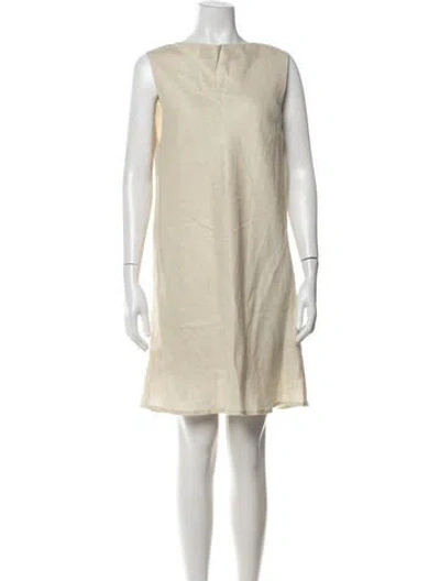 Pre-owned Dissh Linen Mini Dress In Neutrals