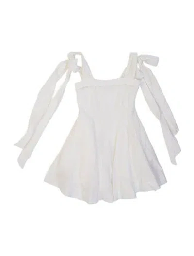 Pre-owned Dissh Linen Mini Dress In Neutrals